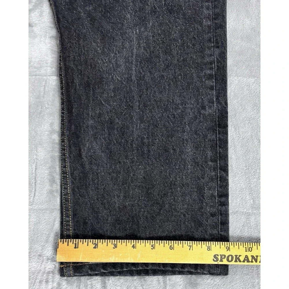 Levi's 501 Mens Black Button Fly Jeans Made in Mexico W42 L30 Actual (40x24) - Picture 5 of 14